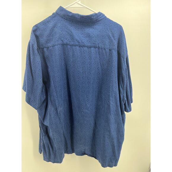 Nat Nast Luxury Originals Short Sleeve Silk Front Pocket Blue Shirt Mens XL - Picture 4 of 5